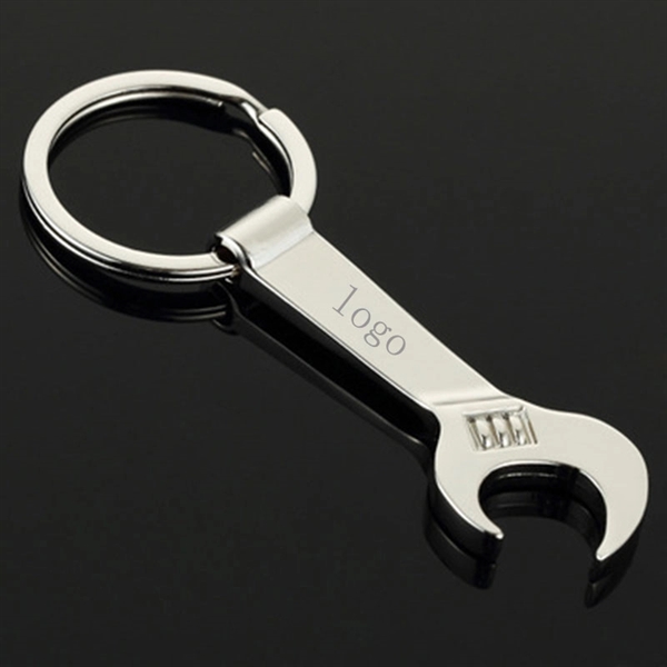 Wrench Beer Bottle Opener Keychain - Image 1