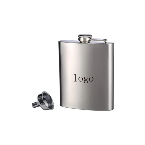 8 Oz Stainless Steel Flask & Funnel - Image 1
