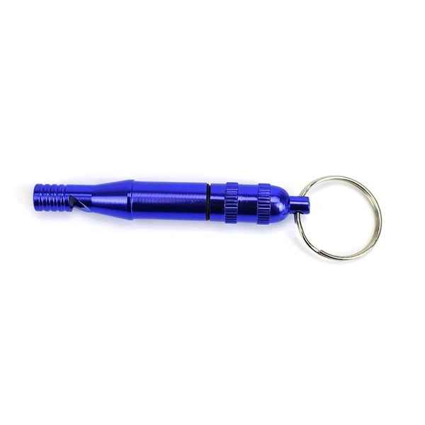 Aluminum Alloy Whistle With Key Ring - Image 2