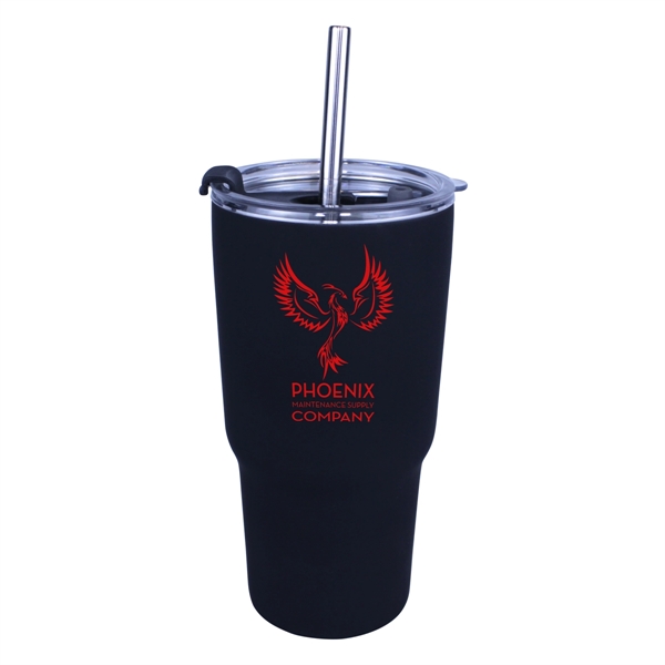 20 oz. Halcyon® Tumbler with Stainless Straw/Flip Top Lid - Image 3