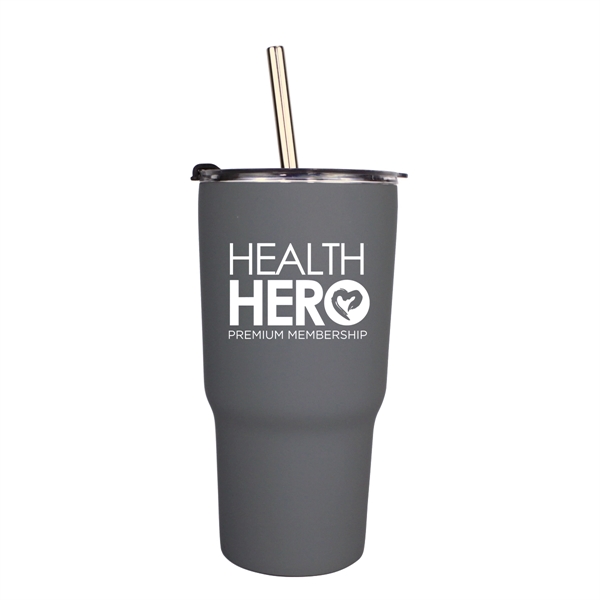 20 oz. Halcyon® Tumbler with Stainless Straw/Flip Top Lid - Image 4