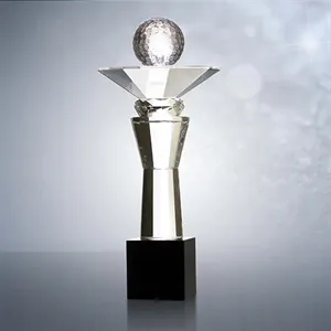 Optical Crystal/Glass Crystal Golf Trophy 13"H