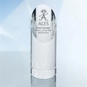 Optical Crystal/Glass Beveled Cylinder Award