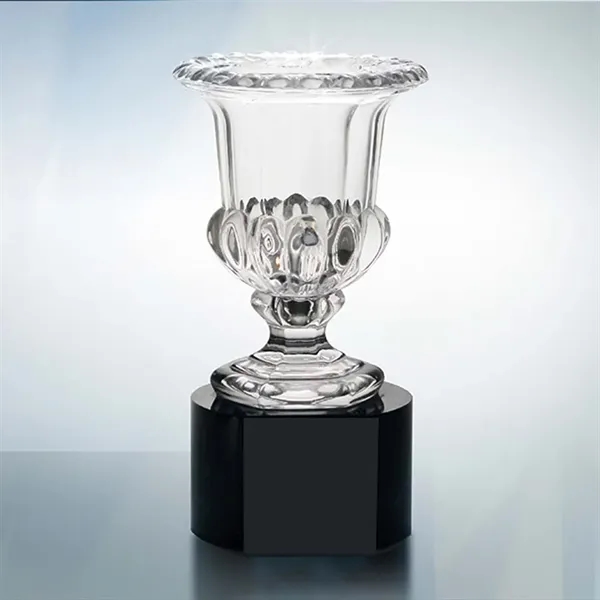 Crystal Vase Trophy on Black Base - Image 1