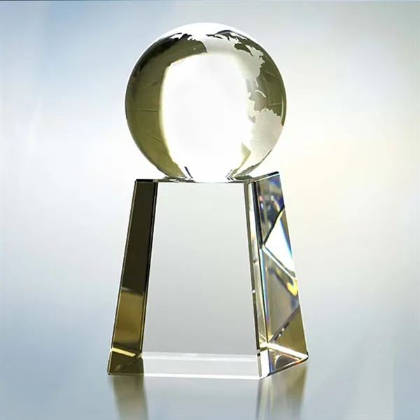 Crystal Globe Award on High Base - Small - Image 1