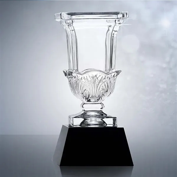 Crystal Trophy Vase on Black Base - Image 1
