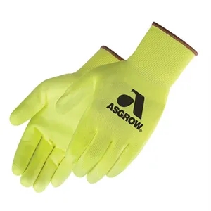 Yellow Lime Ultra-thin Polyurethane Palm Coated Knit Gloves