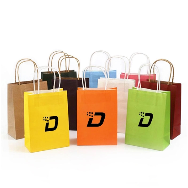 Handle Colorful Kraft Paper Bags - Image 1