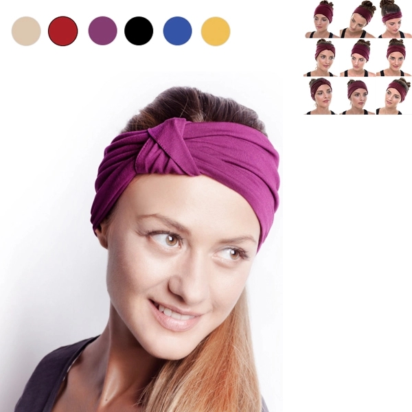 Stretch Headband With Moveable Knot - Image 1