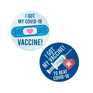 Round Covid Vaccine Stickers