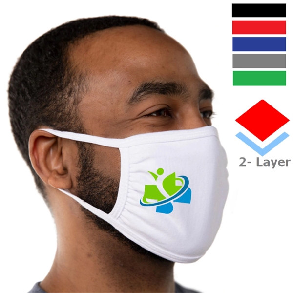 2-Layered Reusable Cotton Face Mask With Elastic Loop - Image 1