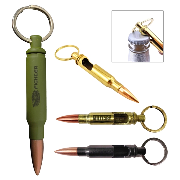 Bullet Bottle Opener Keychain - Image 1