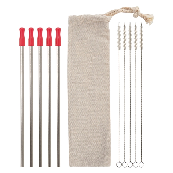5-Pack Stainless Straw Kit with Cotton Pouch - Image 21