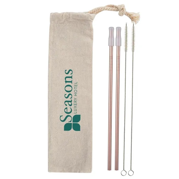 2- Pack Park Avenue Stainless Straw Kit with Cotton Pouch - Image 25