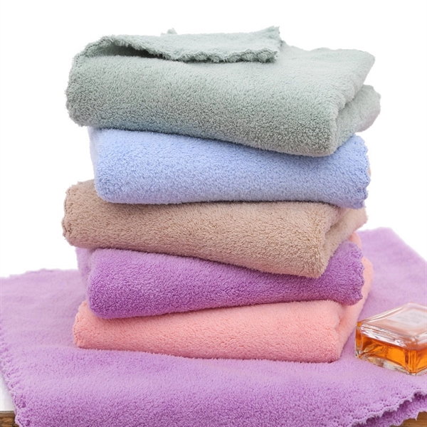 29'' Coral velvet bath towels washcloth     - Image 1