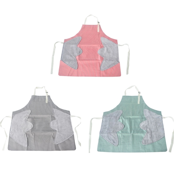 Oxford coral velvet kitchen cooking aprons