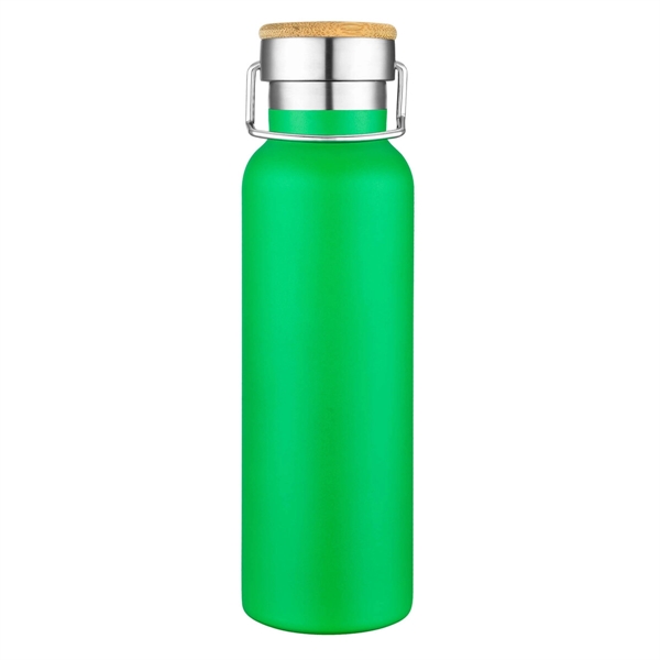 20 oz. Double Wall SS Vacuum Bottle w/Bamboo Lid - Image 4