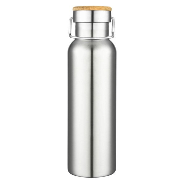 20 oz. Double Wall SS Vacuum Bottle w/Bamboo Lid - Image 6