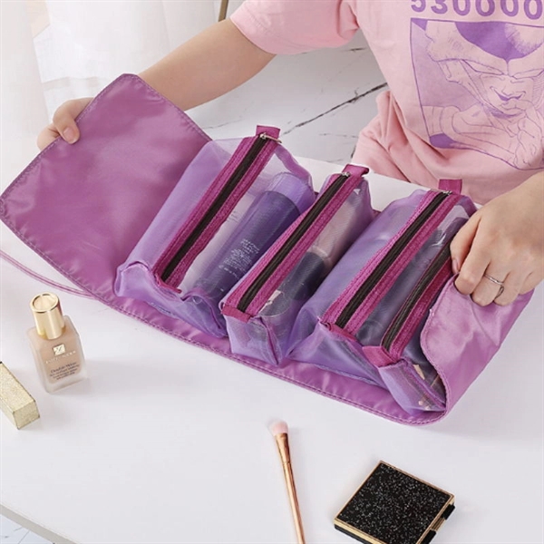 Fashion Roll-Up Cosmetic Case Removable Makeup Bag      - Image 5