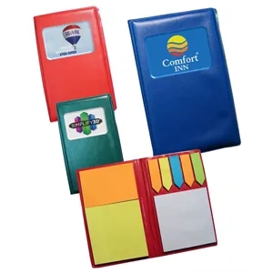 Leatherette Notebook w/Sticky Notes & Flags - Full Color