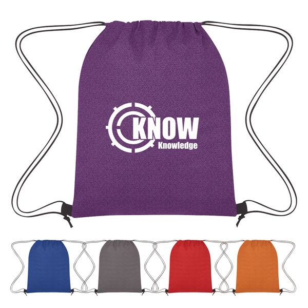 Heathered Non-Woven Drawstring Backpack - Image 1