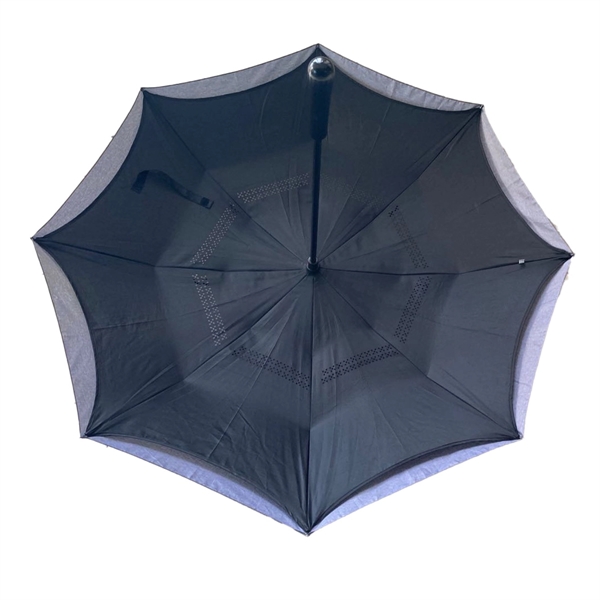 48" Arc Heathered Inversion Umbrella - Image 6