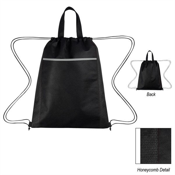 Honeycomb Non-Woven Drawstring Bag - Image 2