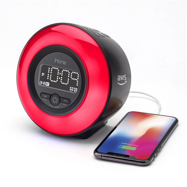 iHome Powerclock Glow Bluetooth Color Changing Alarm Clock - Image 2
