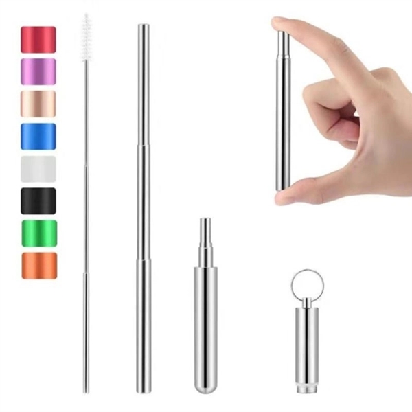 Collapsible Stainless Steel Straw Kit     - Image 1