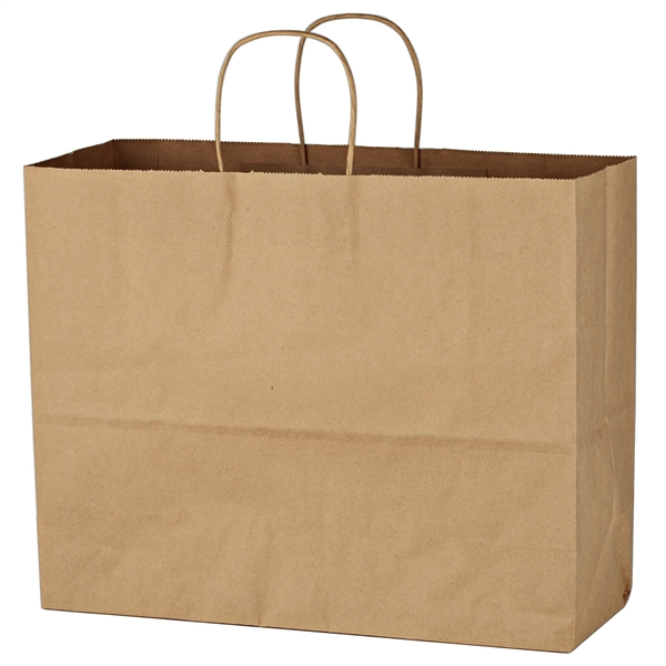 Kraft Paper Brown Shopping Bag - 16" x 12-1/2" - Image 3