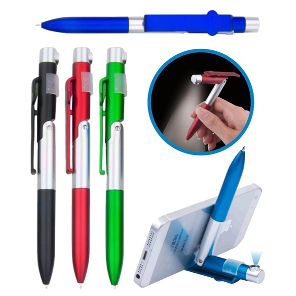 3-In-1 Ballpoint Pen, Phone Stand and LED Light - Image 1