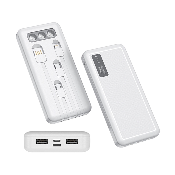 Power Bank with 4 Built-in Cable - 10000 mAh - Image 4