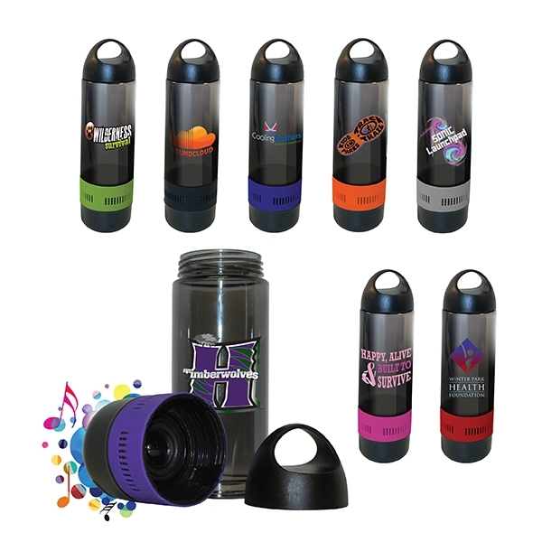 17 oz. Bluetooth® Speaker Sport Bottle, Full Color Digital - Image 1