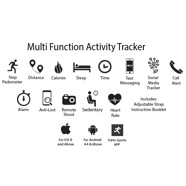 Activity Tracker Wristband 2.0, Full Color Digital - Image 2