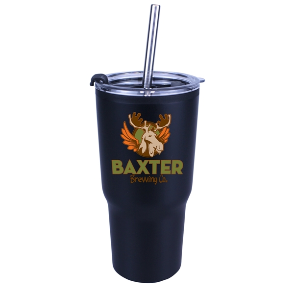 20 oz. Ares Tumbler with Stainless Straw/Flip Top Lid, Full - Image 2