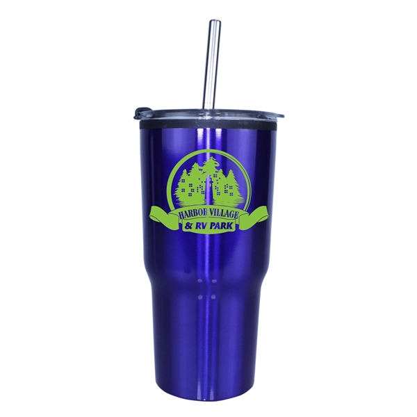 20 oz. Ares Tumbler with Stainless Straw/Flip Top Lid - Image 3