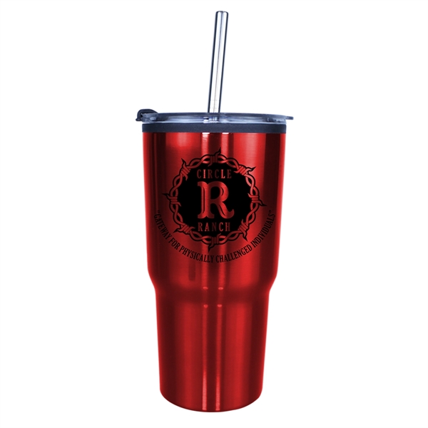 20 oz. Ares Tumbler with Stainless Straw/Flip Top Lid - Image 5