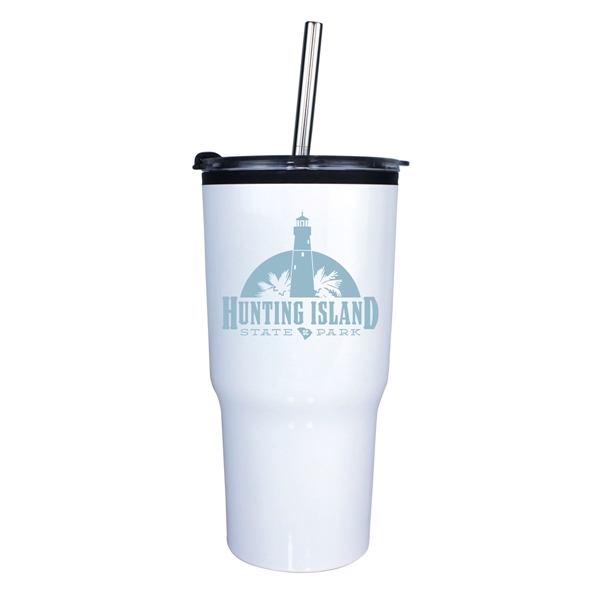 20 oz. Ares Tumbler with Stainless Straw/Flip Top Lid - Image 7