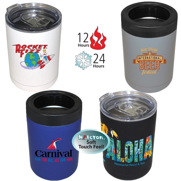 12 oz. Halcyon® Tumbler/Can Cooler, Full Color Digital - Image 1