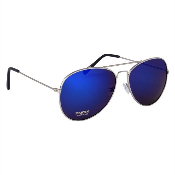 Color Mirrored Aviator Sunglasses - Image 24