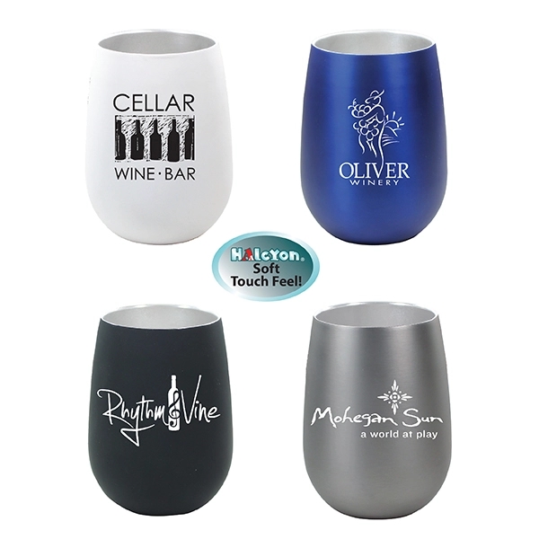 12 oz. Halcyon® Stainless Steel Wine Glass - Image 1