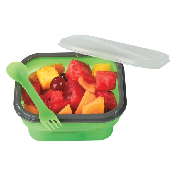 Collapsible Food Container With Dual Utensil - Image 9
