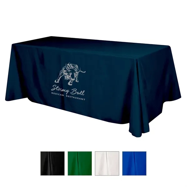 Flat Polyester 3-sided Table Cover - fits 8' standard table - Image 1