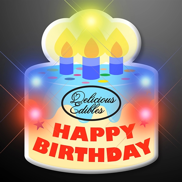 Happy Birthday Cake LED Pin Blinkies - Image 1