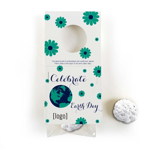 Earth Day Cardstock Bottle Necker with 1 seed bomb - Image 2