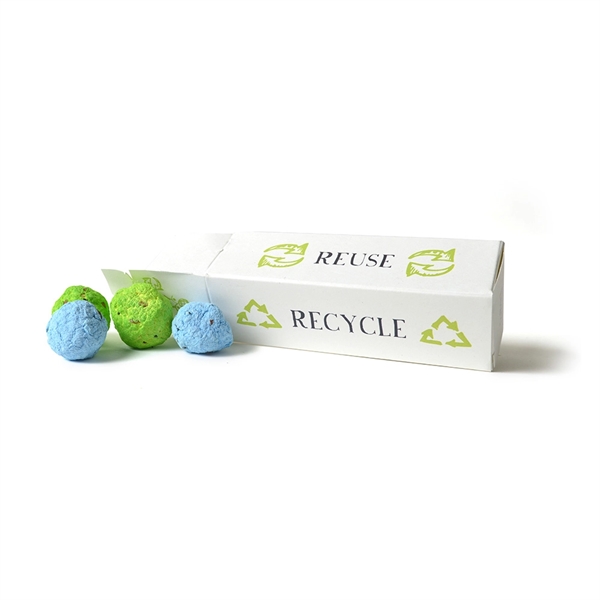 Earth Day Cardstock Gift Box with 4 Seed Bombs inside. - Image 2