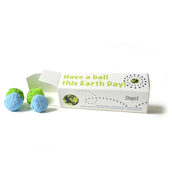 Earth Day Cardstock Gift Box with 4 Seed Bombs inside. - Image 3