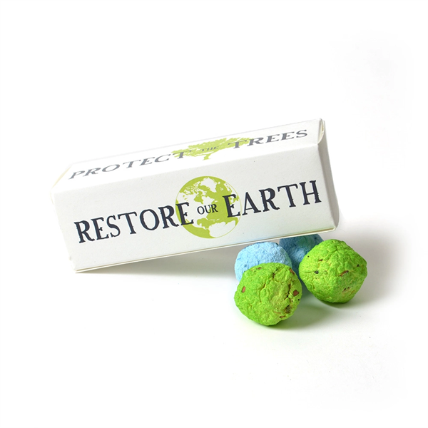 Earth Day Cardstock Gift Box with 4 Seed Bombs inside. - Image 1