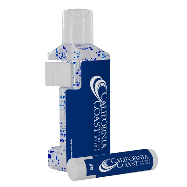2 oz. Beaded Sanitizer Duo Bottle with Lip Moisturizer - Image 2