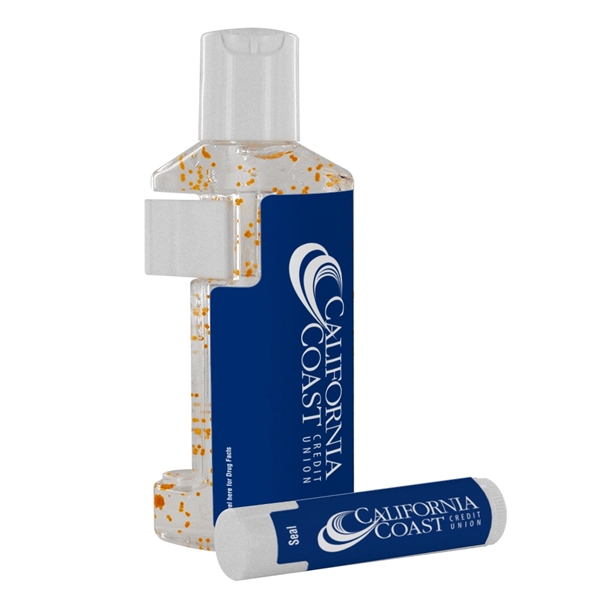2 oz. Beaded Sanitizer Duo Bottle with Lip Moisturizer - Image 5